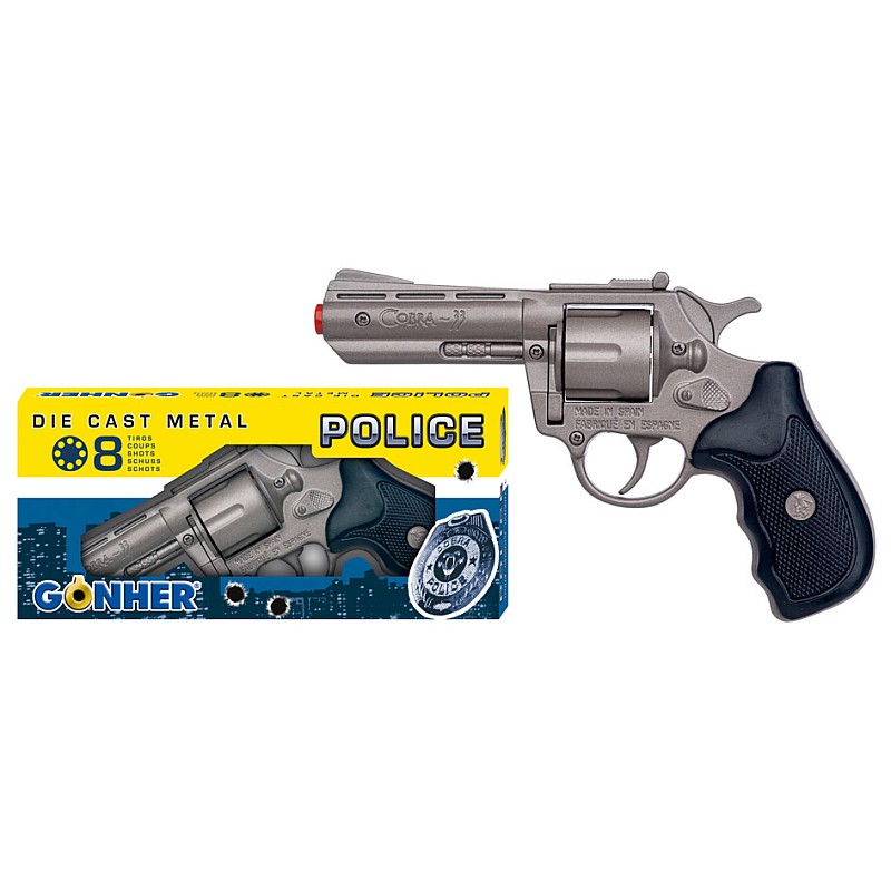 GONHER Spielzeug-Polizeipistole (8 Schuss), 33/0