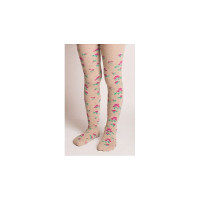 BELLISSIMA Childrens tights 110/116 size, B400 beige-flowers Sale