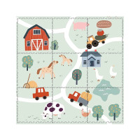 ANEK Foam floor puzzle - playmat 9elem 31x31cm FARM 84509
