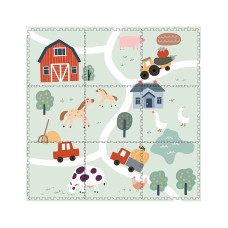 ANEK Foam floor puzzle - playmat 9elem 31x31cm FARM 84509