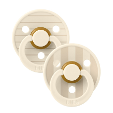 BIBS studio collection colour round schnuller aus naturkautschuk Pin Ivory-Vanilla Mix 0-6m 2pcs.