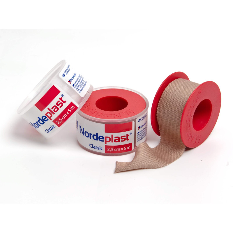 Nordeplast Pflasterrolle 2,5 cm x 5 m (auf Kunststoffspule und in Verpackung)