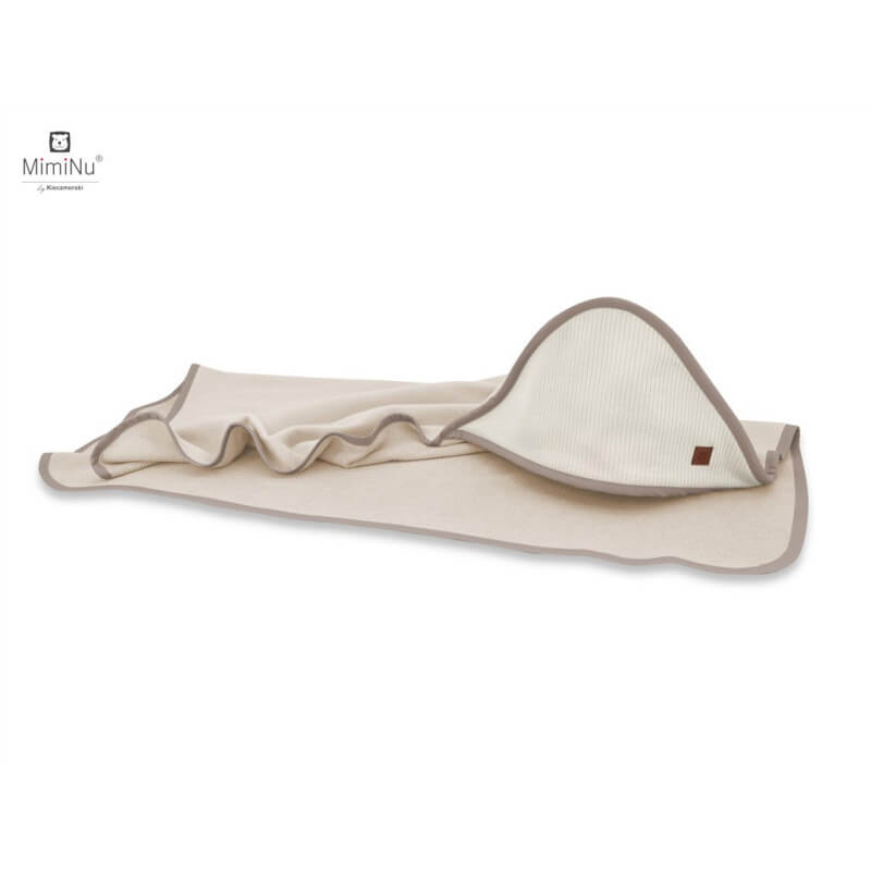 Miminu KIECZMERSKI Badehandtuch 100×100 „Miminu Soft” + Waschlappen, beige