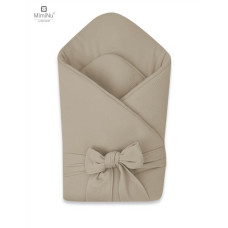 Miminu Kieczmerski – Standard-Babywickeldecke mit Bändern, Kollektion MIMINU SOFT, 0–3 Monate, Farbe Mokka