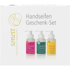 Sonett Flüssigseifen-Set (Rose, Rosmarin, Ringelblume)