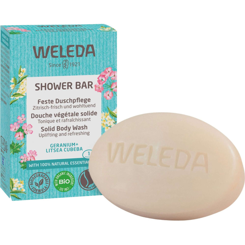 Weleda Duschseife, Geranie & Exotische Verbene, 75 g