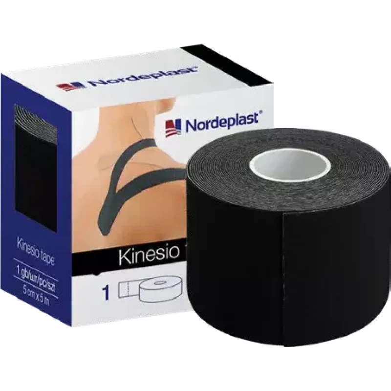 Nordeplast Kinesiologie-Tape 5 cm x 5 m, Schwarz, N1